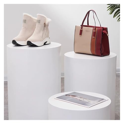 JINMLBO Mannequin Display Pedestal Stands, Wood Event Decor Display Plinth Stands, Home Boutiques Heightening Round Display Platform Base for Mannequin/Shoe/Bags(30x90cm)
