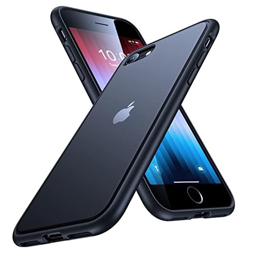 Humixx for iPhone SE 2020 Case & iPhone 8 Case Shockproof [Military Grade Drop Protection] [Upgraded Nano Material] Translucent Matte Hard Back, Soft Bumper, Slim Case for iPhone 7/8/SE - 4.7", Black