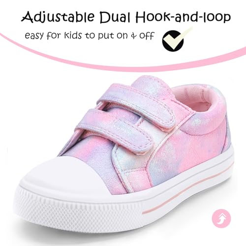 Image of K KomForme Toddler Shoes, Hook & Loop Canvas Sneakers for Boys and Girls | Slip-on, Lightweight, Comfortable