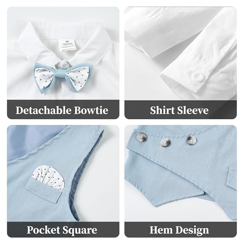 Image of Volunboy Toddler Suit Boys Formal Wedding Guest Dress Outfit | graduation dress clothes, gentleman ring bearer bowtie outfit, back-to-school pants set, birthday photoshoot dressy outfit