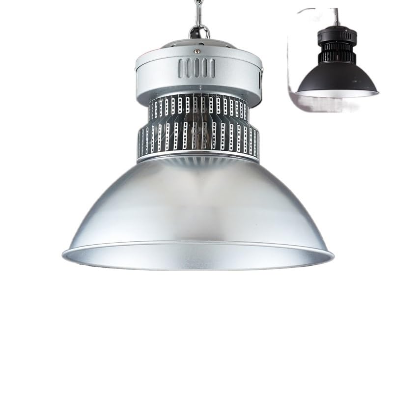 Fengyan Lighting, 2 sztuk/partia lampa przemysłowa LED AC220V warsztat magazyn oświetlenie fabryczne Pitch lampa wisząca sufitowa oświetlenie fabryczne(Black with chain,200W)
