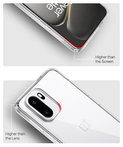 Image of WOW IMAGINE Transparent Back Cover Case for 1+ OnePlus 15R 5G 2025 | Raised Bumps for Full Device & Camera Protection Shockproof TPU Silicone Back Case Mobile Cover - Transparent