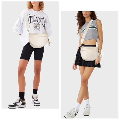 Image of Lushandy Bum Bag Checkered Crossbody Bag Mom Everyday Purse | Roomy Space, Wipe Clean, Wide Strap