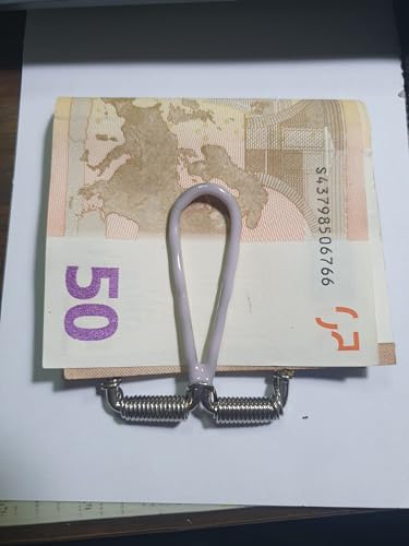 Pince à billets argent artisanale avec émail rose chic - 3