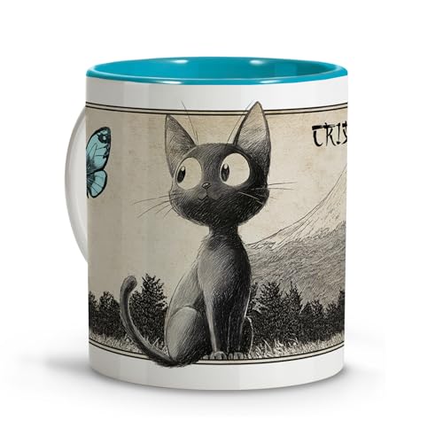 Taza personalizada con nombre. Taza con Dibujo de Gato Estilo