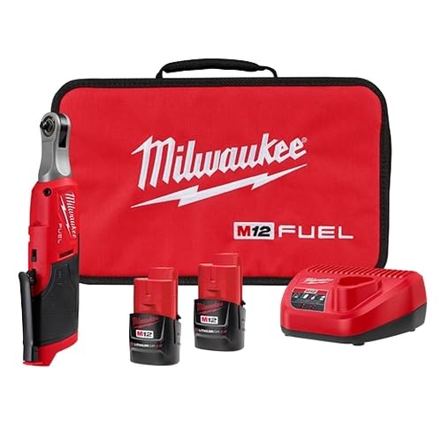 Image of Milwaukee 2566-22 M12 FUEL Brushless Lithium-Ion 1/4 in. Cordless High Speed Ratchet Kit with 2 Batteries (2 Ah)
