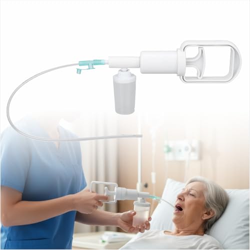 EDWERD - Handheld Suction Pump - Manual Suction Device with Disposable Tube for Home Care, First Aid Kits, Training
