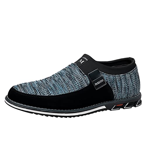 Chaussures en cuir décontractées pour homme bleu taille 39 baskets de style tendance