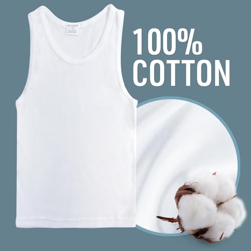 Key Chain Boys' 100% Cotton Tank Tops - 2-Pack of Comfortable Athletic Undershirts3
