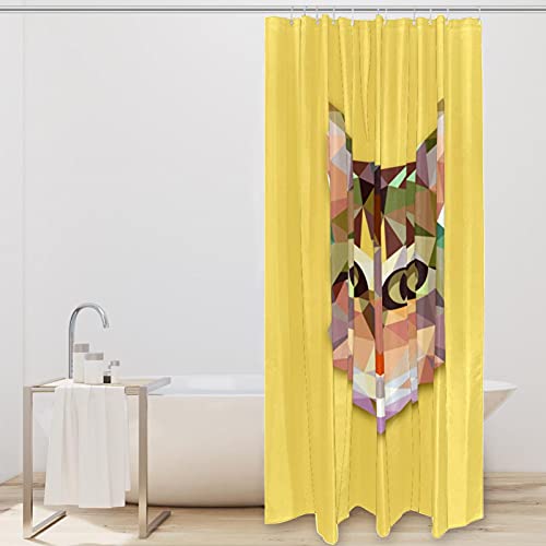 Rideau de douche imperméable pour éviter les éclaboussures motif chat rigolo - 3