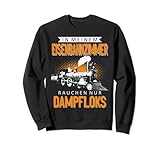 8.5 oz, Klassisch geschnitten Modelleisenbahn Eisenbahn Dampflok - Rauchen nur Dampfloks Sweatshirt