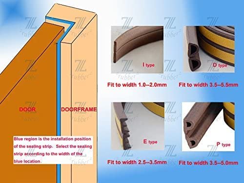 Image of Stick&Seal D Shaped, Self-Adhesive EPDM Doors and Windows Seal Strip Soundproofing Collision Avoidance Rubber Weatherstrip 6 Meter (2 x 3 M = 6 Meter) (1 Pack, Black)