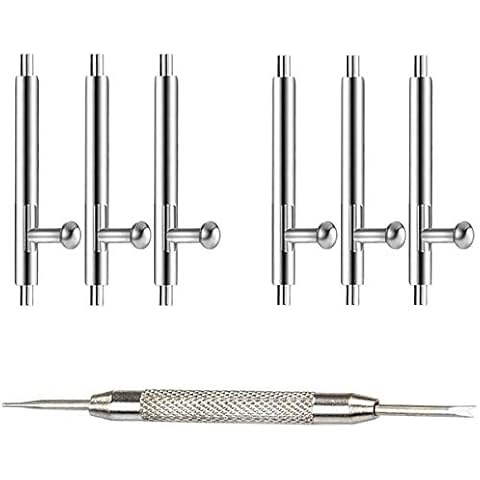 OTOPO Compatible Fitbit Inspire/Inspire HR Pins, 10mm Stainless Steel Watch Strap Quick Release Spring Bars Pins 6PCS Diameter 1.5mm with Spring Bar Tool (10mm) Cover