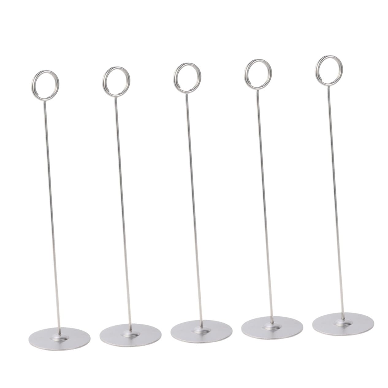 Unomor 5pcs Stainless Steel Table Number Holder Wedding Table Card Sign Holder Restaurant Hotel Event Photo Stand