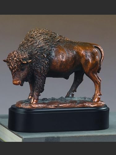 Estatua de Búfalo con Acabado Bronce miniatura 2