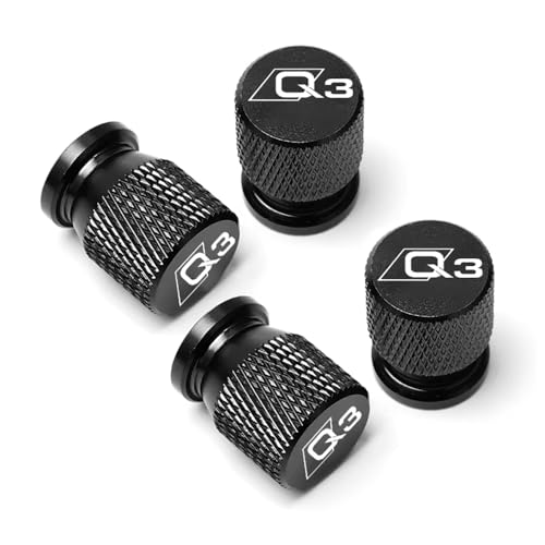  GVFKMNX 4 Tappi Auto valvole Pneumatici,per Audi Q3 Q2 A3 A4 A5 A6 A7 A8 Q5 Q7 TT con Guarnizione Antipolvere in Metallo Ruota Stelo Valvola qualità Accessori