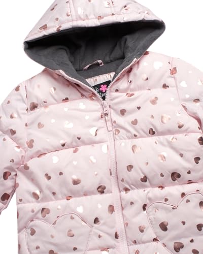 Image of Pink Platinum Girls Snowsuit 2-Piece Insulated Hooded Jacket & Bib