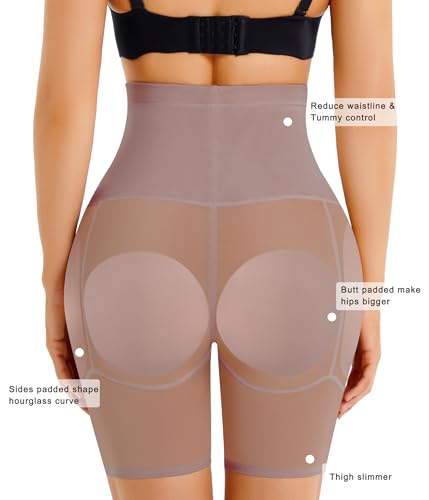 Image of Irisnaya Women Shapewear Control Panties Body Shaper Butt Lifter Padded Hip Enhancer Seamless Underwear Hi- Waist Short
