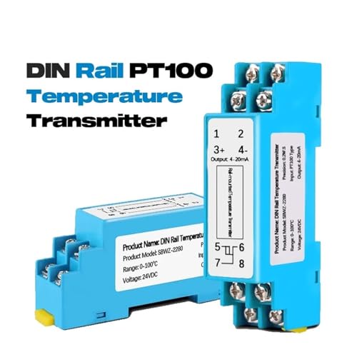 Transmisor de temperatura PT100 de 35mm con salida 0-5V para carril DIN 2