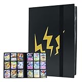 9 Pocket Sammelkarten Album für Pokemon，Sammelalbum für Pokemon，Sammelalbum Sammelkarten Album Sammelmappe Karten für MTG Magic, Fortnite, Pokemon, Yu-Gi-Oh, mit 360 Kartenkapazität (Schwarz)