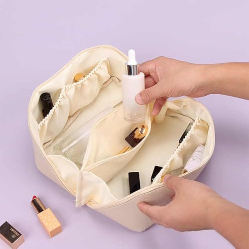 Necessaire Feminina Grande para Cosmético Maquiagem Bolsa Organizadora Viagem + Presilha Para Cabelo