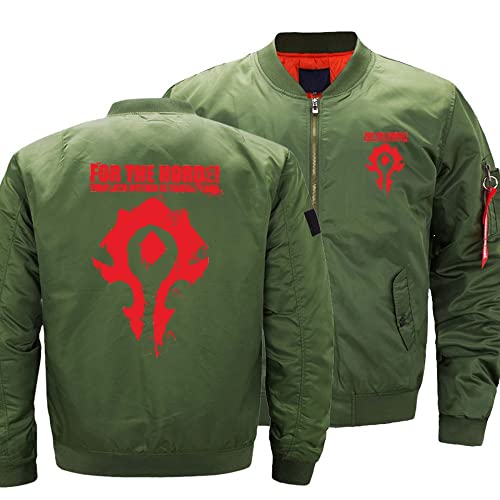Jaquetas de vôo para homens para FOR THE HORDE Print Warm Bomber Jackets Camisa de Suor Preta à prov