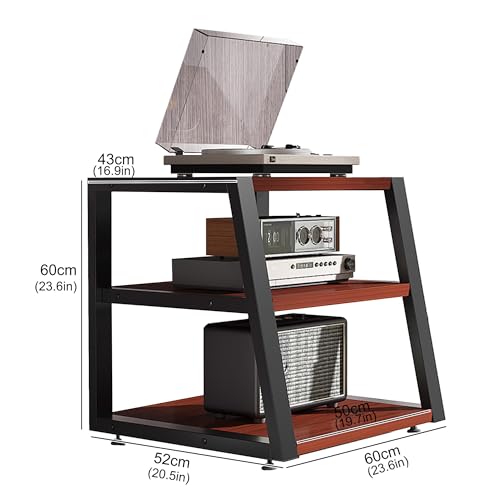 Armadietto per dischi in vinile a più livelli per apparecchiature elettroniche e audio, elegante per salotti e studi, ideale per gli amanti della musica e i collezionisti