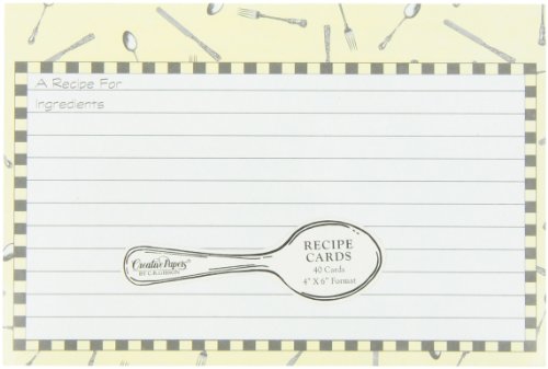 C.R. Gibson 40 Count Recipe Cards, Lined Back to Front, Cards Measure 4
