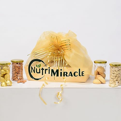 Image of NUTRI MIRACLE Diwali Mixed Dry Fruits Gift Basket | Gift Pack for Parents and Relatives