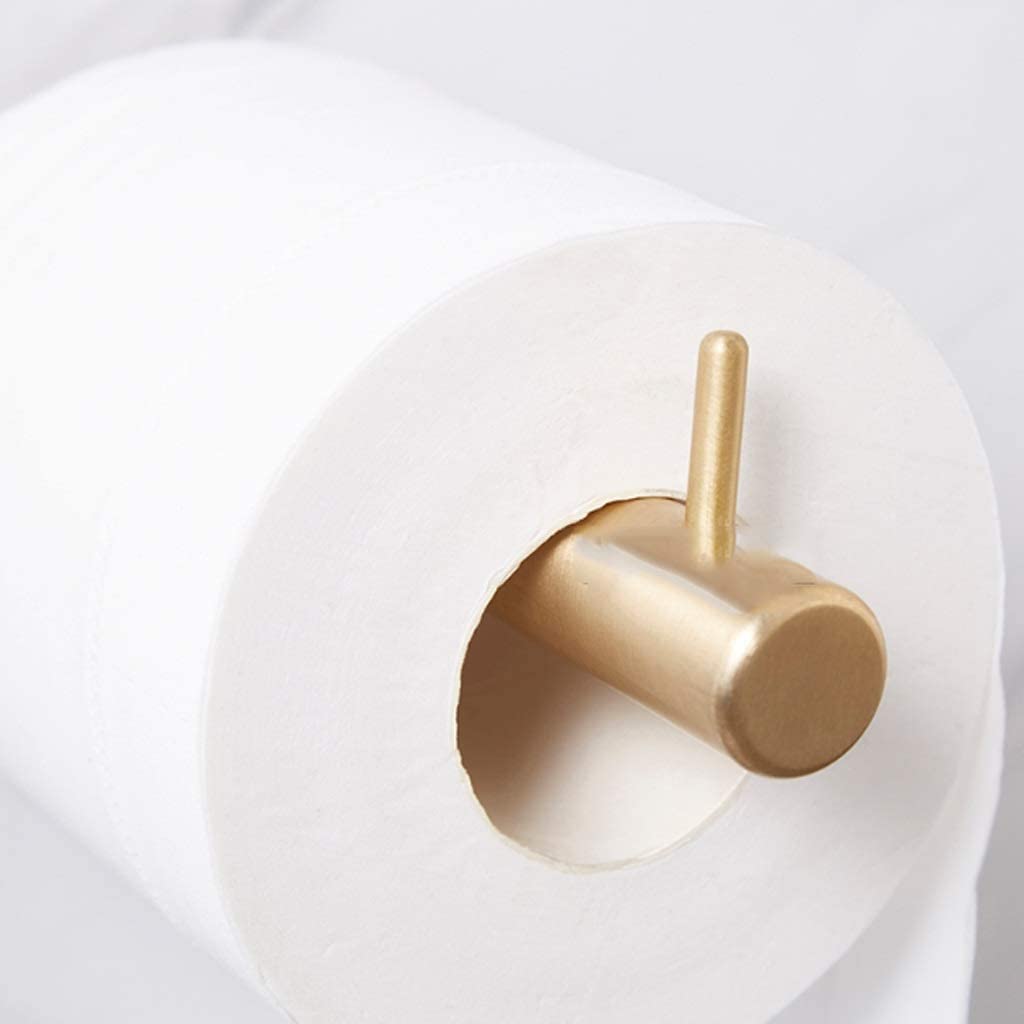 ZQDMYT Portarotolo in Ottone Massiccio ， Portarotolo da Parete Porta fazzoletti di Lusso Antico in Stile Nordico ， Accessori per Il Bagno ， Oro