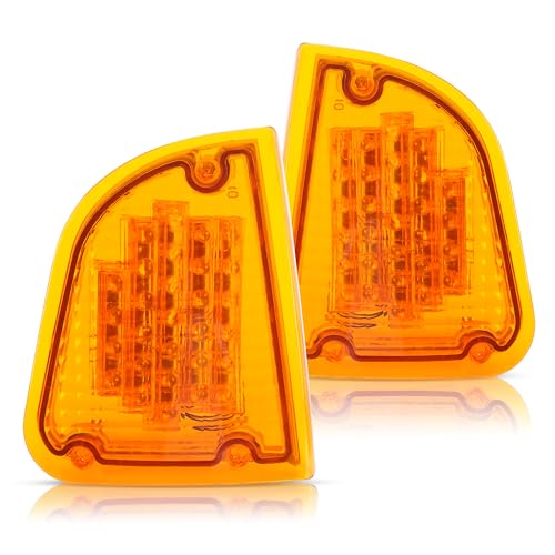 KUAFU 29 Amber LEDs Turn Signal Light Compatible with 1986-2008 Kenworth T600A K300 T300 T330 T600 Driver and Passenger Side Signal Lamp Parking Lamps P/T/C light Amber Lens Plastic 2Pcs