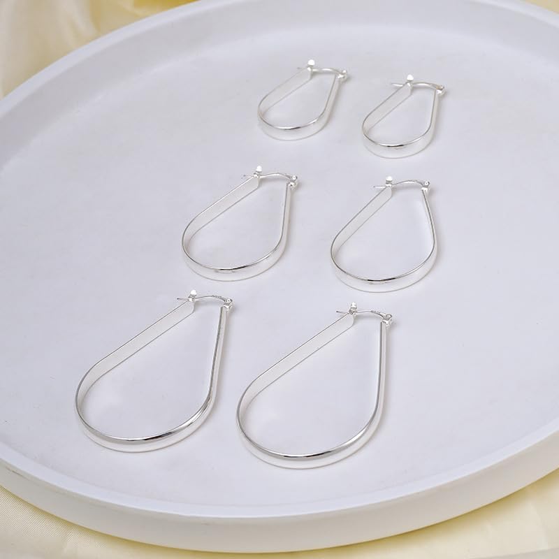 Sterling Silver Large Hoop Earrings for Women, Lightweight Big Gold Hoops, 14K Gold Plated Oval Hoops, Hypoallergenic Non Tarnish Jewelry Gifts, 20/30/40mm - Image 8