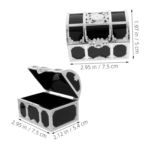 Coffres miniatures argentés en plastique Uonlytech pour décorations et fêtes