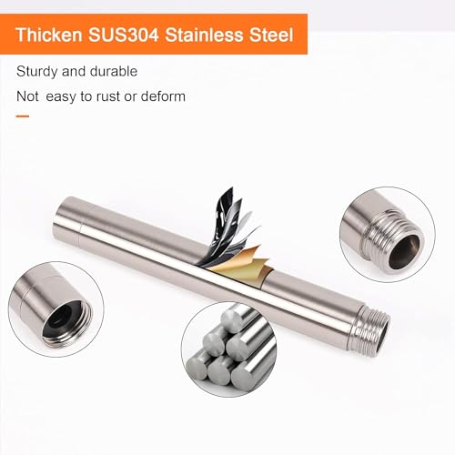 Duschkopf Verlängerungsarm, Duschkopf Verlängerungsrohr - Senkt Bestehende, Dauerhafte Duschrohrverlängerung für das Badezimmer, aus Massivem Metall, Edelstahl (4 Zoll, Gebürstetes Nickel)