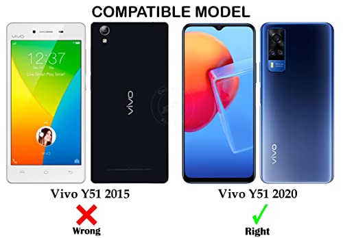 Image of Jkobi Back Cover for Vivo Y51 (2020) (Silicone Clear Shockproof Case with Camera Protection | Soft and Flexible | Transparent)