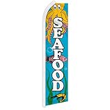 Seafood Swooper Feather Advertising Flag - Perfect for Food Trucks, Festivals, Restaurants