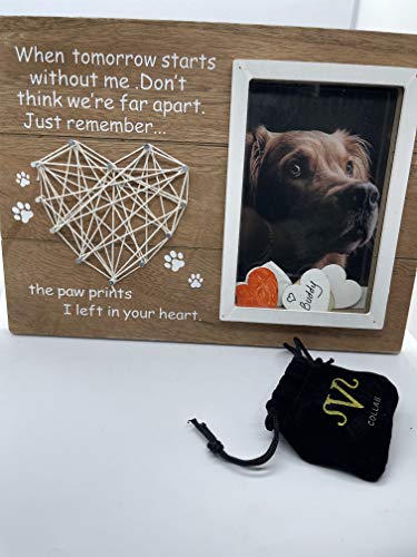 Dog Lovers Memorial Picture Frame-Gift for Dogs That Passed, Shadow Box Remembrance for Pets,15 Wood Chip Drop Hearts Photo Frames For Puppies and Pet Loss, Canine Heaven for Loss of Dog