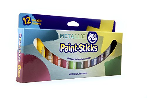 Little Brian LBPS10MA12 Paint Sticks kleuren-12, diverse metallic, Pack van 12