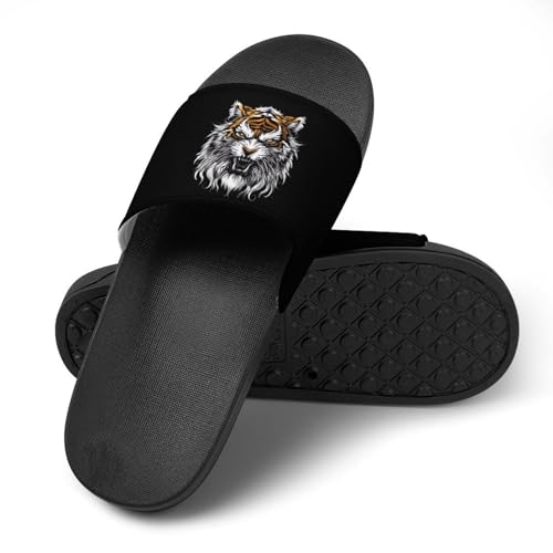 Angry Tiger Head Non Slip Slides Sandals for Women Men Quick Drying Shower Shoes for Bathroom Pool Beach4