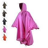 ▲Spezieller Entwurf - Der Poncho ist mit 6 Ösen versehenen, sodass der strapazierfähige Regenponcho auch als zuverlässiges Notzelt genutzt werden kann, dass im strömenden Dauerregen eingesetzt erden kann. Verstärkte Ösen schaffen verbesserte Haltbarkeit; Ösen am Kleidersaum zur Befestigung an Zeltstangen; falten Sie das Cape einfach auf, um es als Decke oder Sonnendach (Stangen nicht mitgeliefert) zu nutzen.