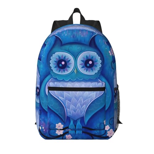 Sac à dos d'écolier léger hibou EdWal bleu noir pour enfant