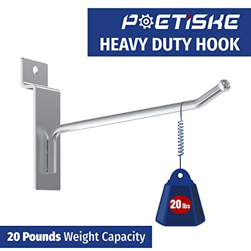 Poetiske Slatwall Hooks 32Pc 6Inch Slatwall Accessories Slatwall Panel Hooks Garage Organization Slat Wall Hooks Heavy Duty Pegboard Gridwall Hooks Display Hooks For Retail Sliver #TOP3