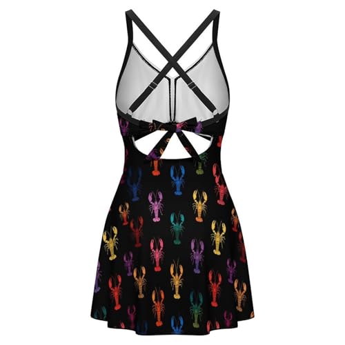 Traje de baño de langosta para mujer con espalda cruzada sexy 6