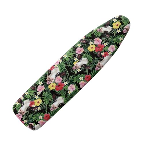 Funda Tabla Planchar Ajustable Flores Amarillas Rosadas Funda para Tabla de Planchar Transpirable Poliéster Resistente al Desgaste Lavable Reutilizable Ironing Board Cover (2XL)