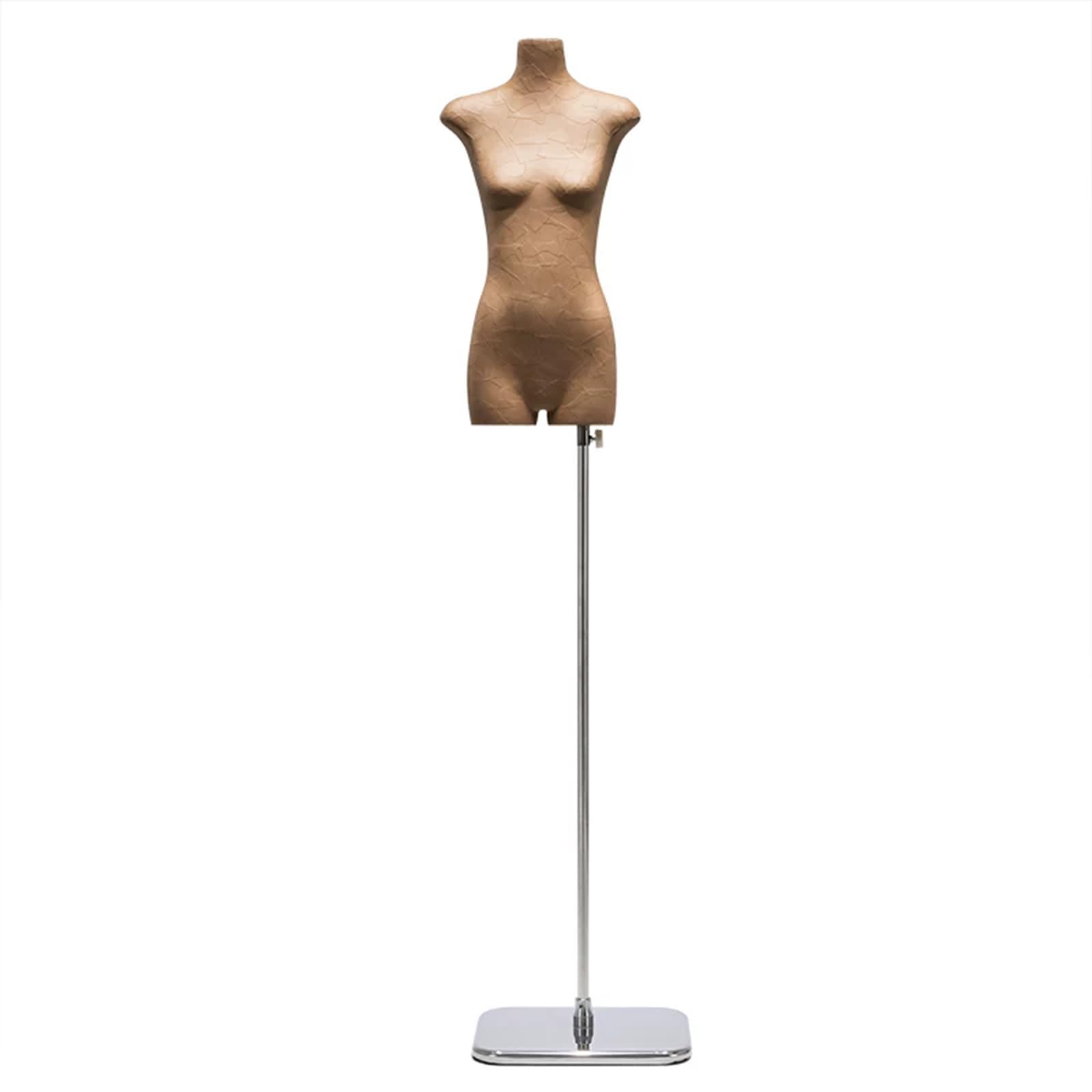 Female Mannequin Torso Dress Form With Adjustable Height Stand, For Clothing Display, Boutique, Tailor, Studio