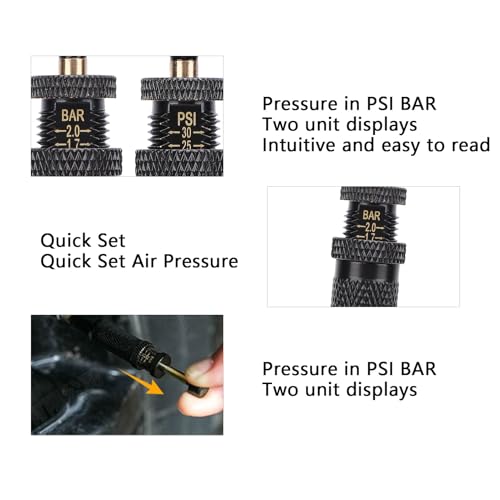 Masyrt Kit de válvula de deflator de pneu ajustável de 4 peças Auto Stop - Ferramenta de descarga de