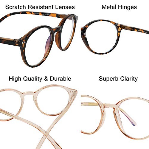 Image of Yogo Vision Blue Light Blocking Glasses Men Women Computer Anti Eyestrain Glasses Round Frame Blue Light Blocker Eyeglasses