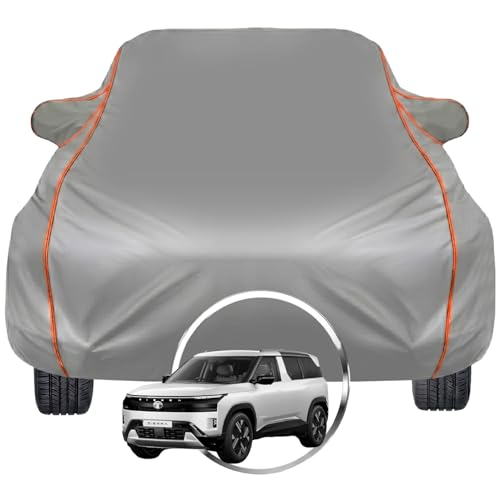Image of Pivalo Car Cover for Tata Sierra - Fits All Model & Year | 100% Waterproof All-Weather UV & Paint Protection | Premium 3-Layer Fabric | Triple Stitched with Reflective Piping (Grey)