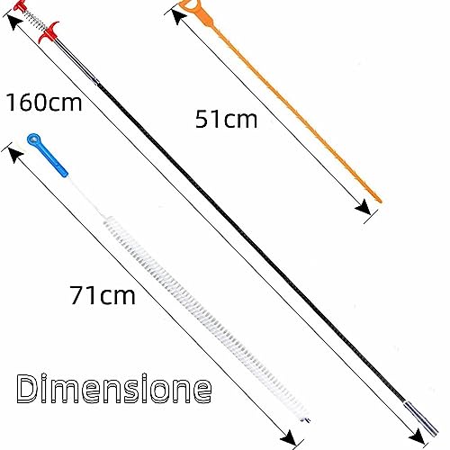 Norhogo Spülbecken-Reinigungshaken, 3-teiliges Set für verstopfte und verstopfte Abflüsse, Spülbecken und Duschen