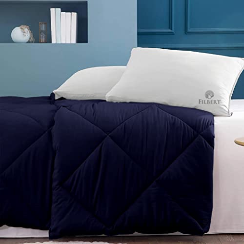Image of Filbert - Winter Comforter Single Bed 300 GSM Microfiber Blanket for Winter Soft & Cozy Diamond Stitch Quilt (60 inch x 90 inch Inches /152cm x 228cm) - Comforter Single Bed|Navy Blue